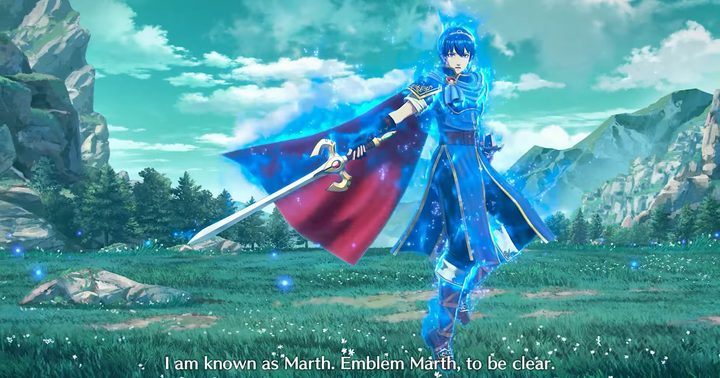 Marth striking a pose.