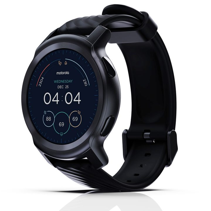 Render of the Moto Watch 100 smartwatch.