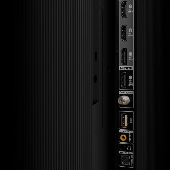 The port selection on the back of a TCL QM8.