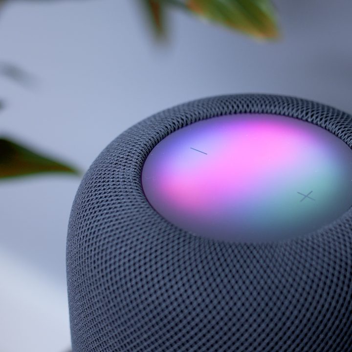 Apple HomePod 2023 in a home office.