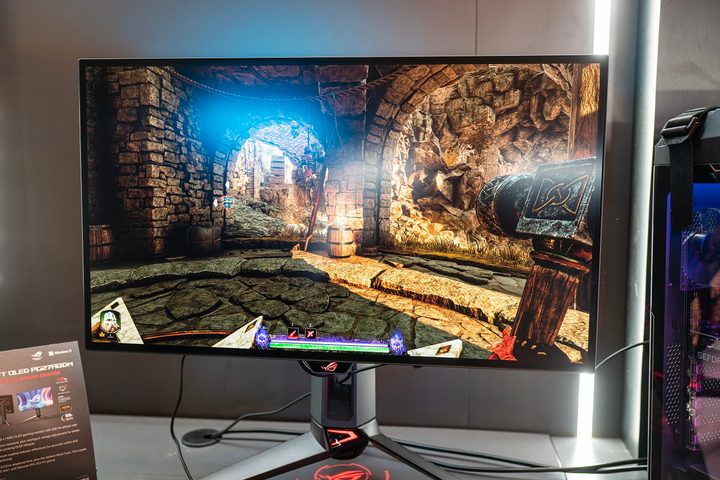 The Asus ROG 27 OLED playing Warhammer Vermintide 2.