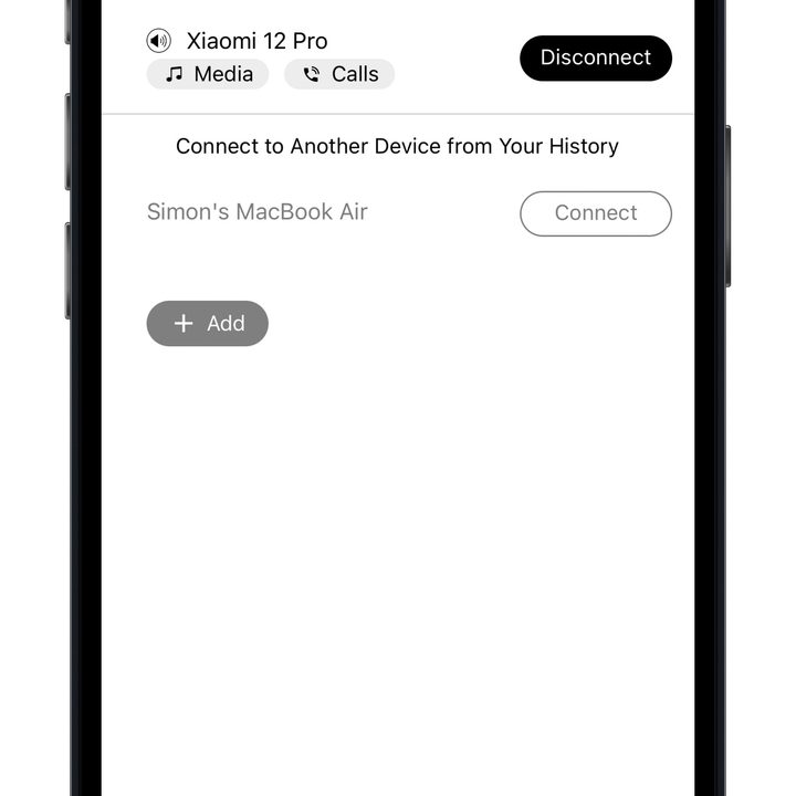 A-T Connect app device management settings.