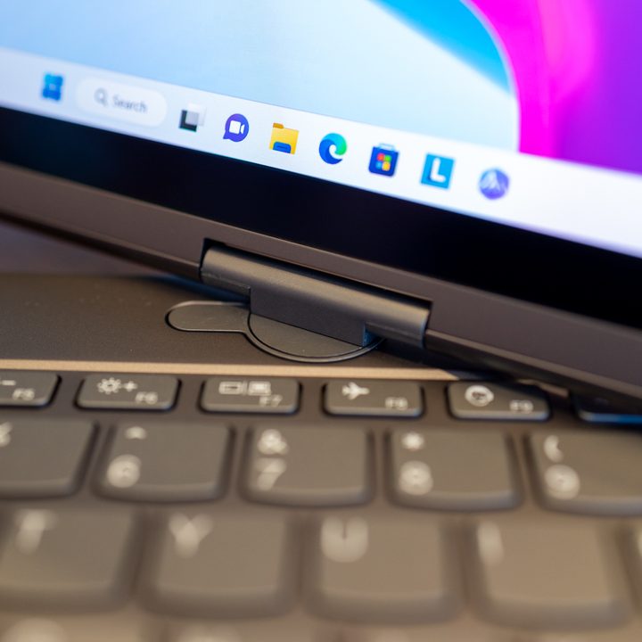 The twisting hinge on the ThinkBook Plus Twist.