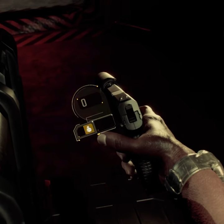 first-person perspective of a hand holding a gun