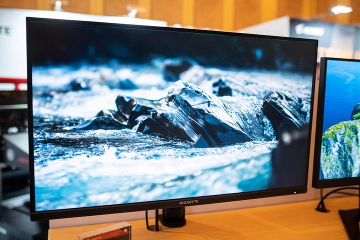 Gigabyte M32U-AE monitor at CES 2023.