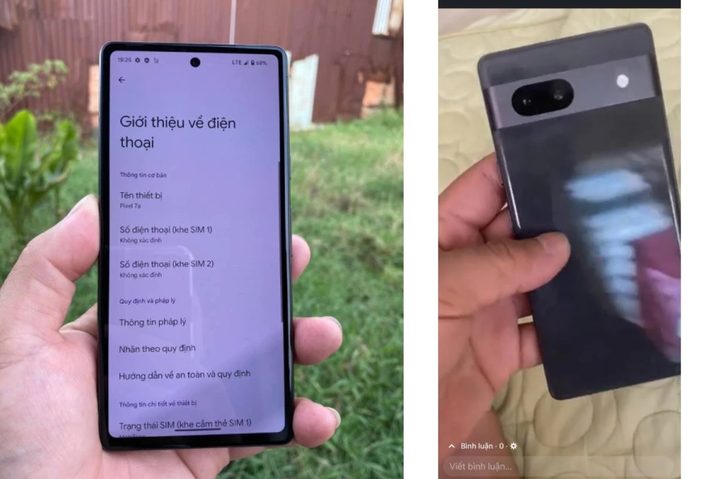 Allegedly hands-on photos of the Google Pixel 7a.