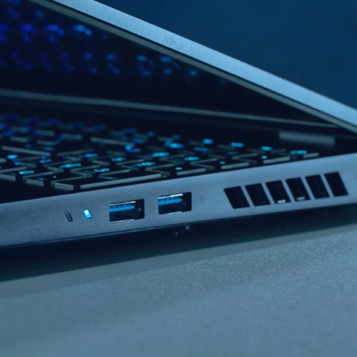 The ports on the side of the Predator Helios 16.
