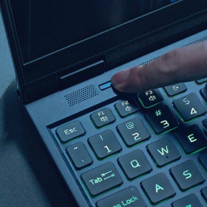 The keyboard of the Predator Helios 16.