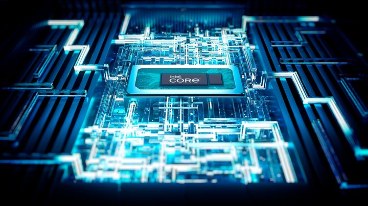 A render of Intel's H-series mobile processors.