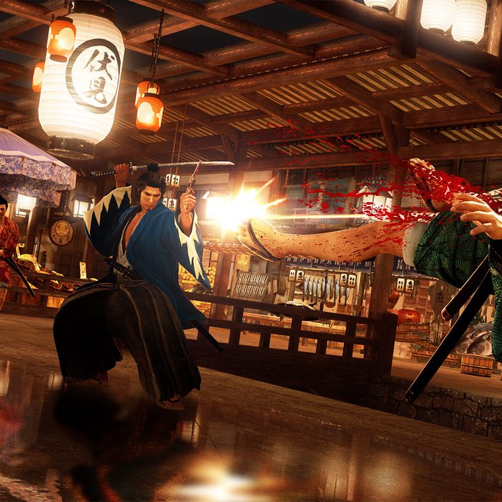 A samurai shoots a bandit Like a Dragon: Ishin!
