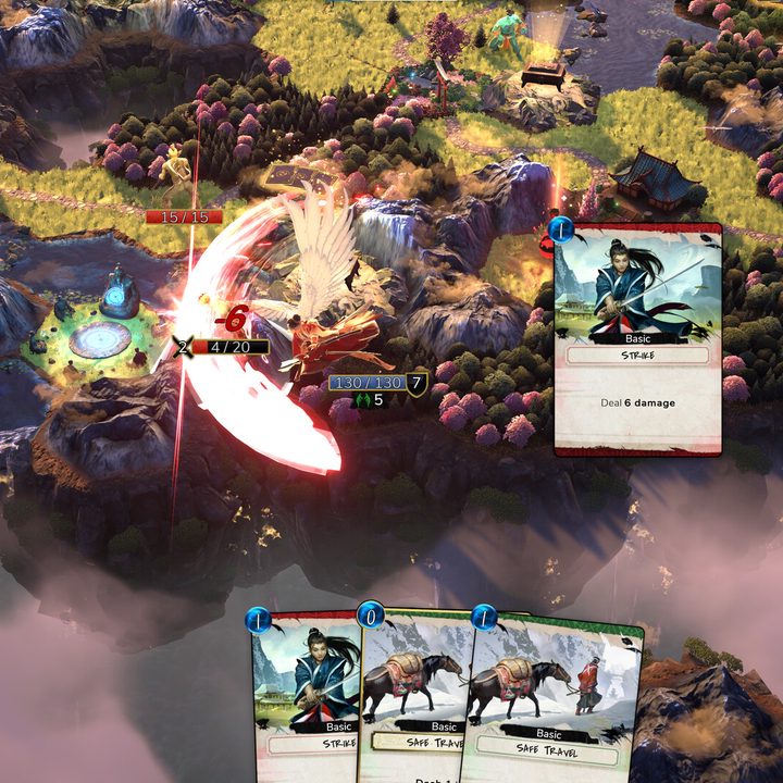 A samurai slashes an enemy in Mahokenshi.