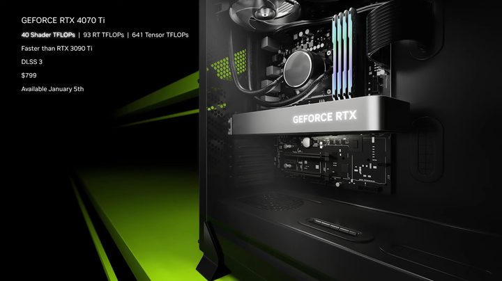 Spec sheet for Nvidia's RTX 4070 Ti.