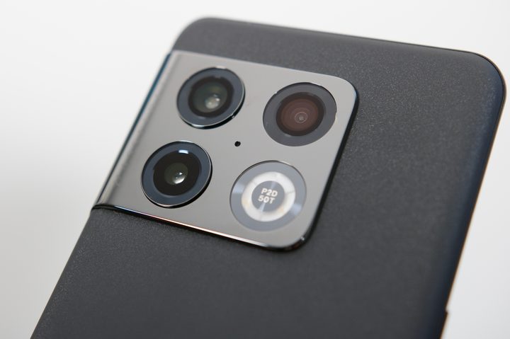 The rear camera housing on The OnePlus 10 Pro.