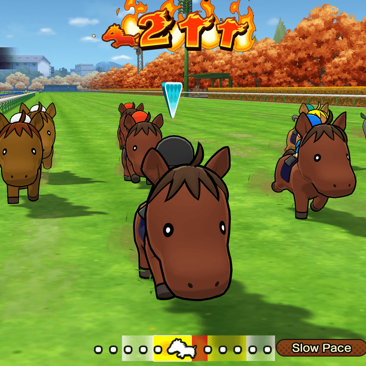 Horses race in Pocket Card Jockey: Ride On!