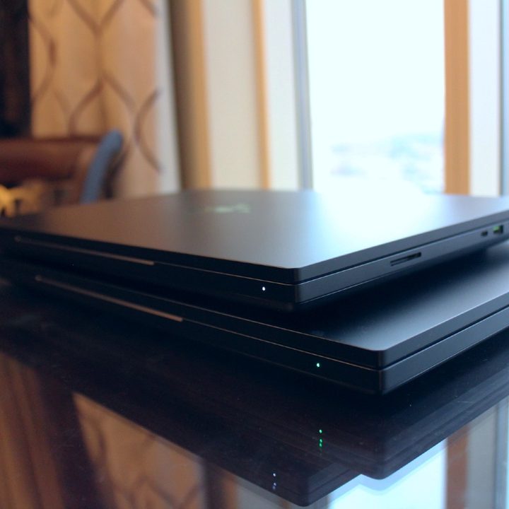 The Razer Blade 16 on top of the Blade 18.