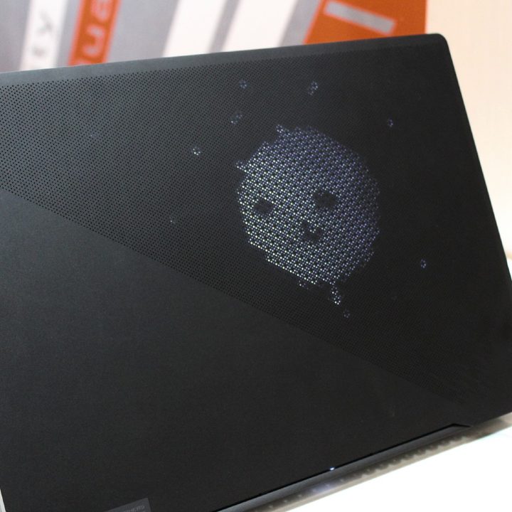 The AniMe Matrix lid on the Zephyrus M16.