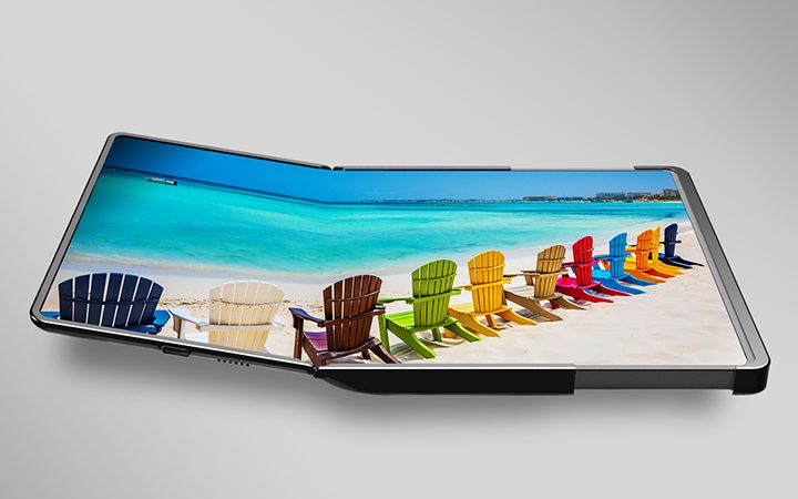 Samsung Flex Hybrid smartphone display open
