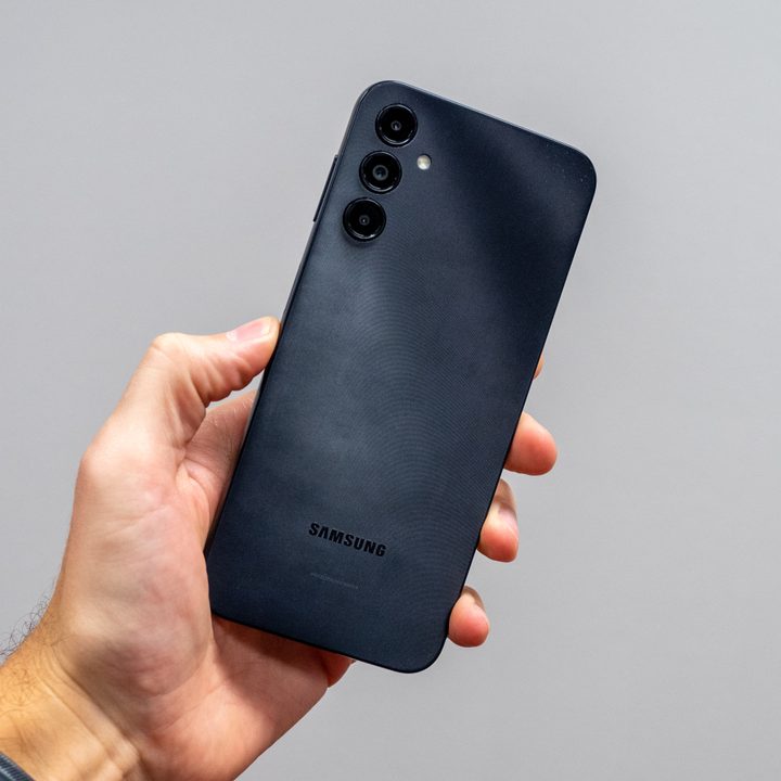 Samsung Galaxy A14 in hand.