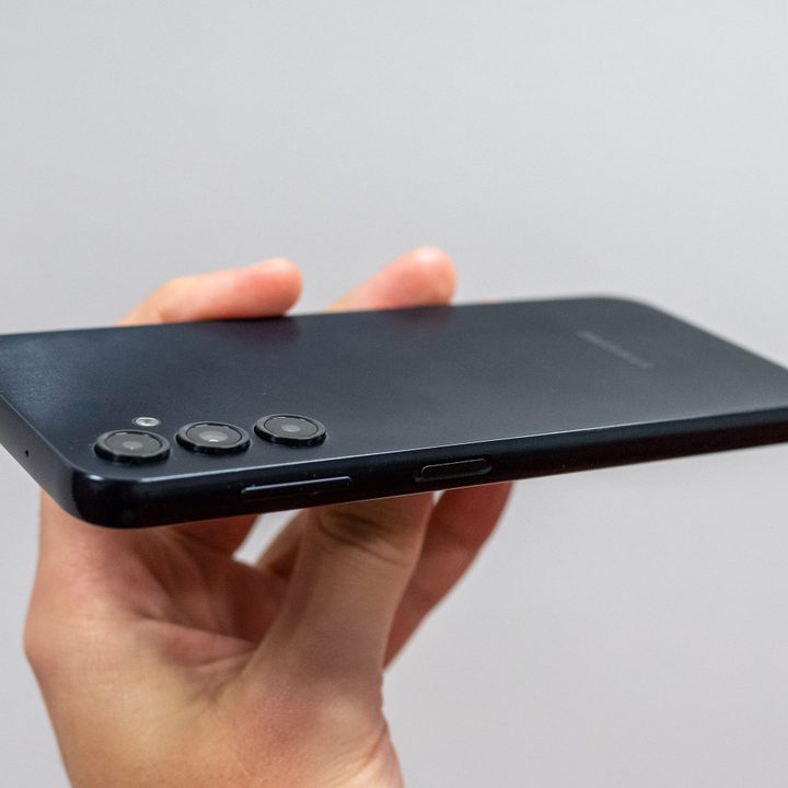 Samsung Galaxy A14 in hand.