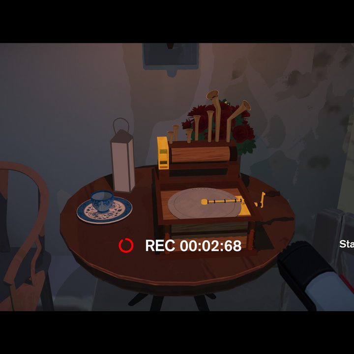 A character records a phonograph in Season: A Letter to the Future.