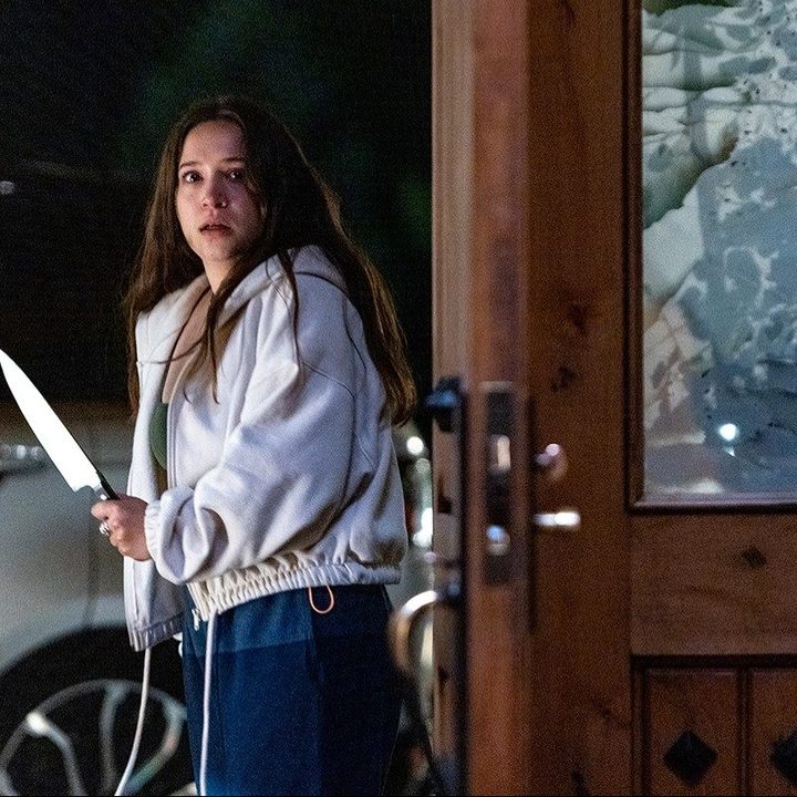 A woman wields a knife in Sick.