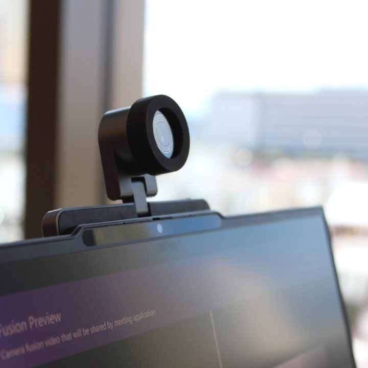 The Magic Bay Webcam attached to the top of the ThinkBook Plus Gen 4.