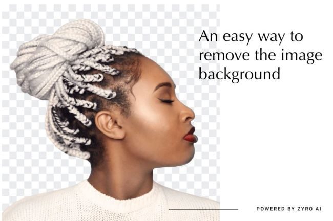 Zyro AI tool removes background using machine learning.
