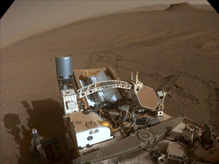 This image of the floor of Jezero Crater was taken by one of the Navcam imagers aboard NASA’s Perseverance Mars rover on Feb. 5, the 698th Martian day, or sol, of the mission.