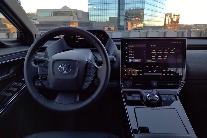 Interior view of the 2023 Toyota bZ4X.