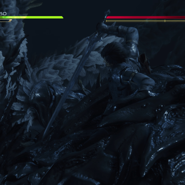 Clive stabs Garuda in Final Fantasy XVI.