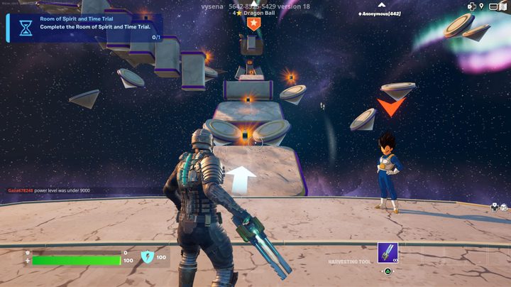 Character in Time Trial in Fortnite.