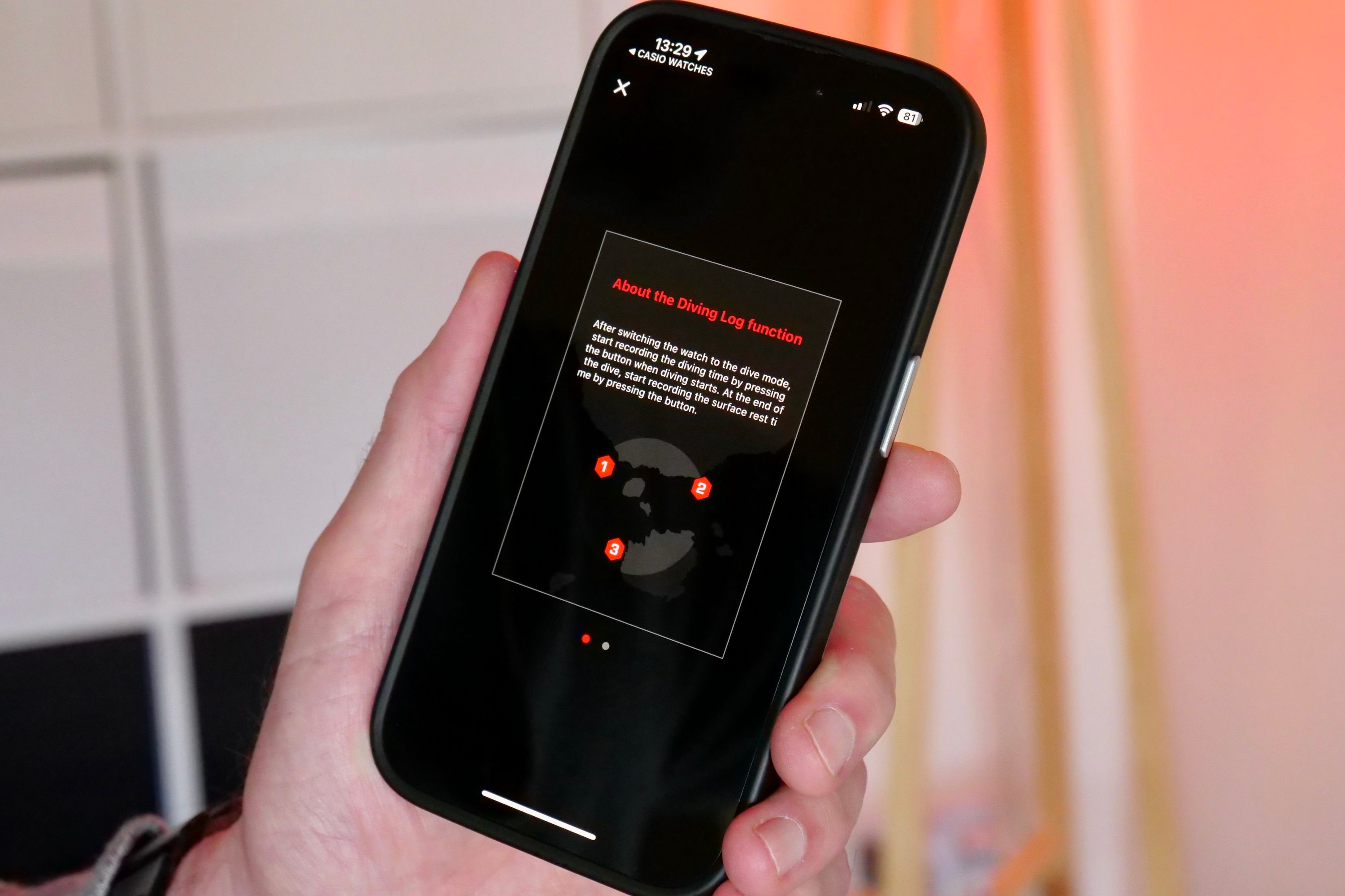 Casio's G-Shock Connected app for the G-Shock Poison Dart Frog Frogman watch.