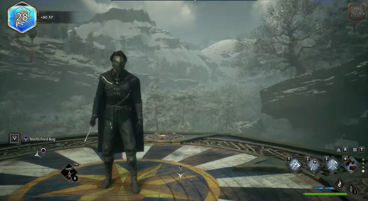 A wizard standing on a landing platform.
