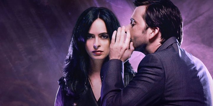 Jessica Jones and Killgrave in promo art for season 1.