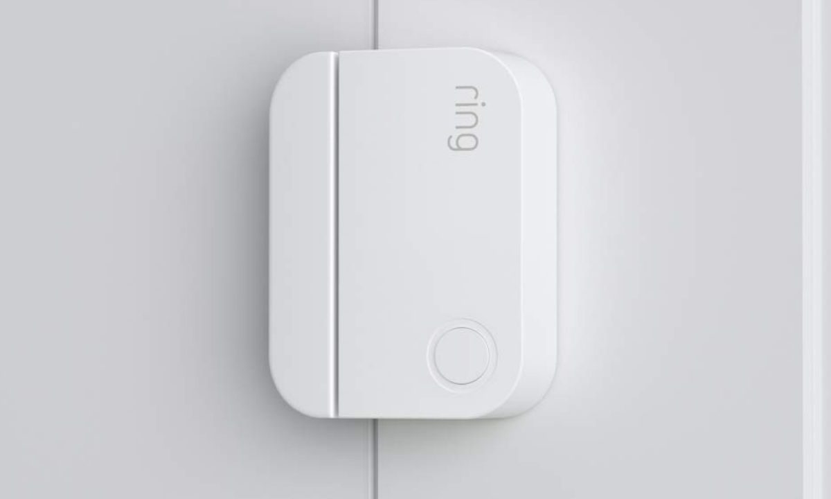 Ring Contact Sensor installed on a door.