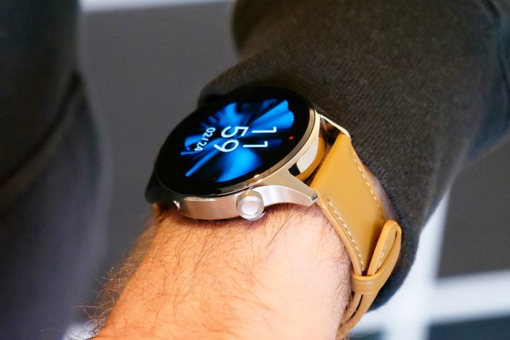 The Xiaomi Watch S1 Pro worn on a person's wrist.