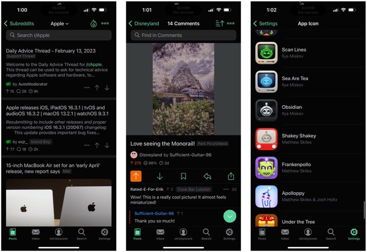 Apollo for Reddit screenshots