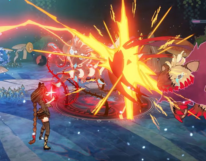 Cheshire attacks an enemy in Bayonetta Origins: Cereza and the Lost Demon.