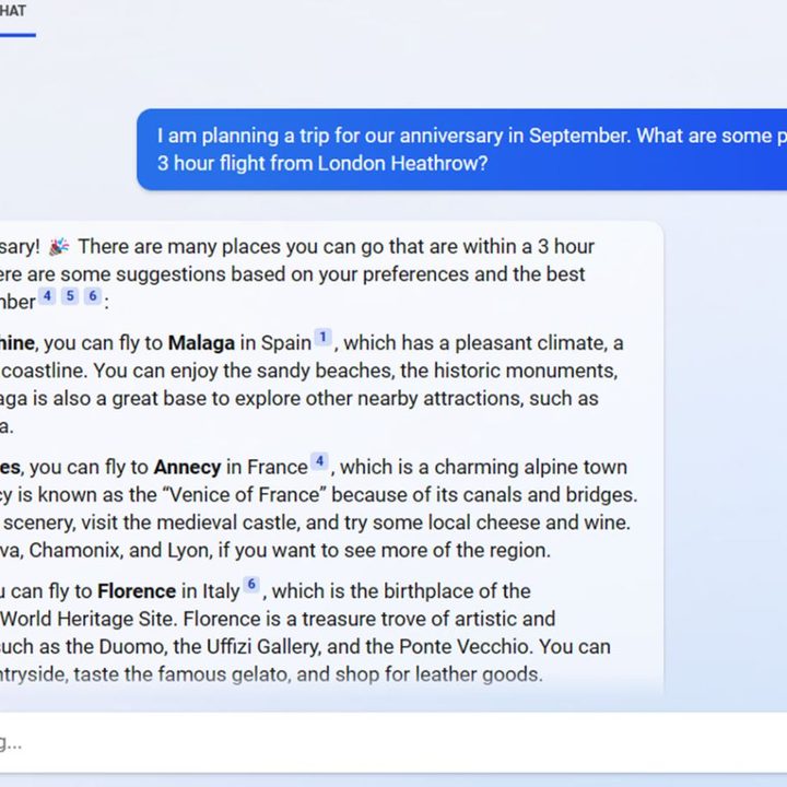 The new chat function in Microsoft Edge and Bing.
