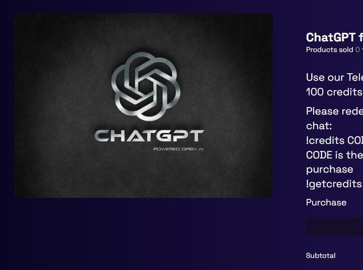 Counterpoint screencap of Business model of OpenAI API based Telegram channel.