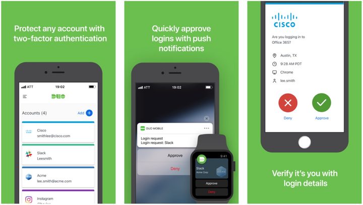 Duo Mobile iOS screenshots