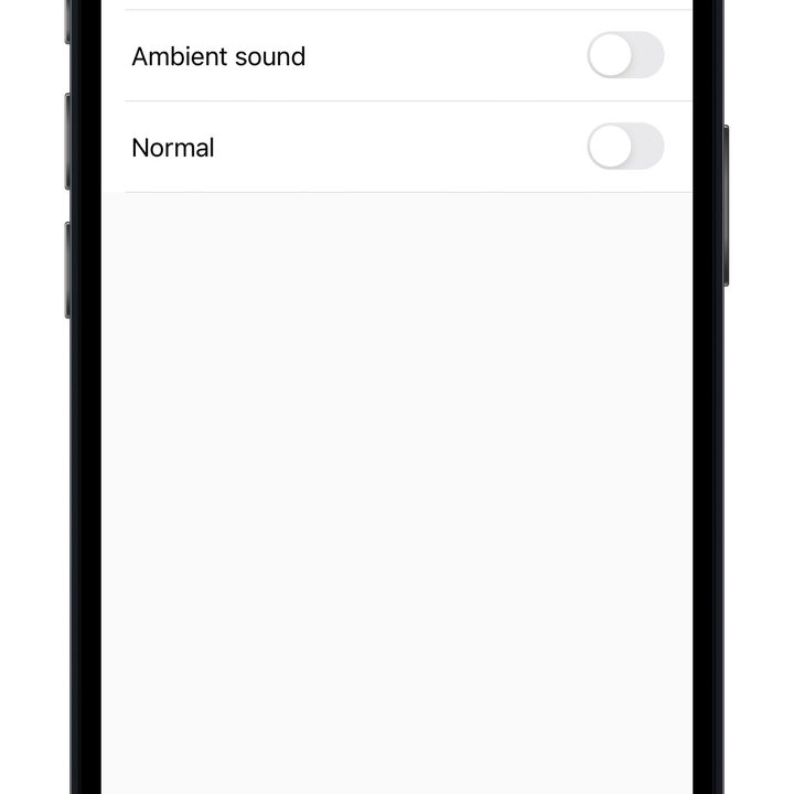 Earfun app for iOS ANC screen.