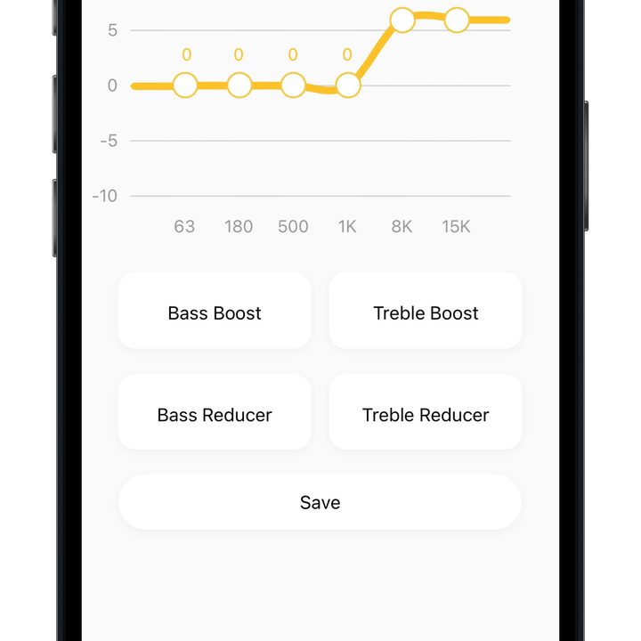 Earfun app for iOS EQ screen.