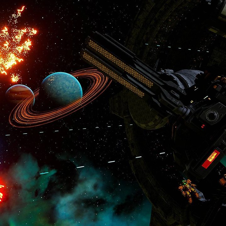 Fireworks explode in outer space in Fantavision 202X.