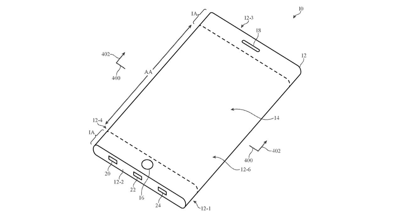 A picture of a folding iPhone patent