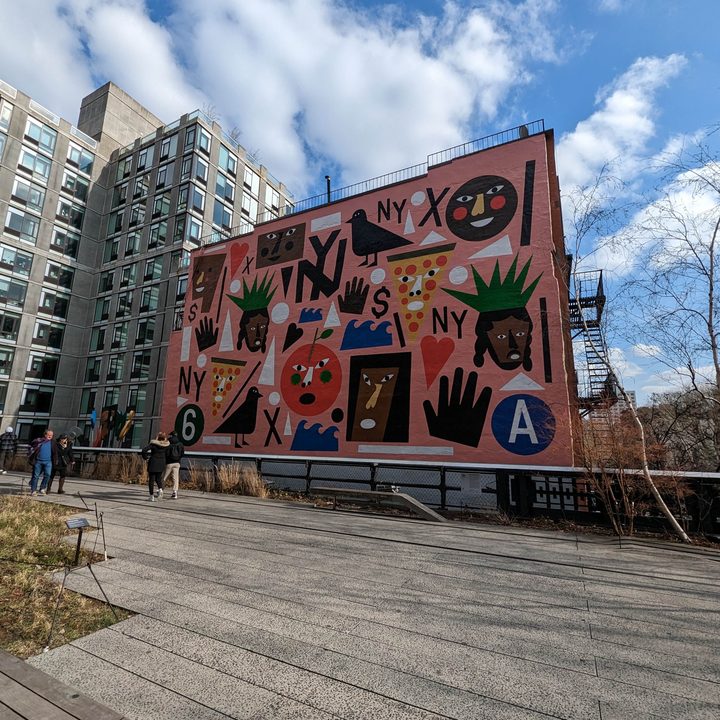 Wide-angle photo from the Pixel 7 Pro, showing a mural in New York.