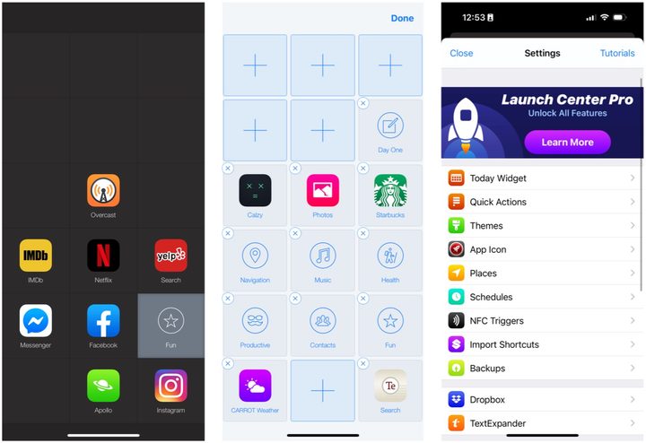 Launch Center Pro screenshots