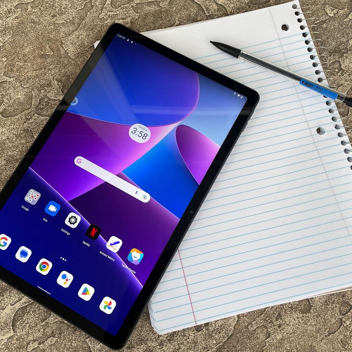 The Lenovo Tab M10 Plus (Gen 3) tablet.