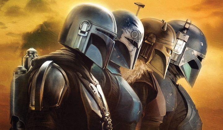 Four bountry hunters look ahead in The Mandalorian season 3.