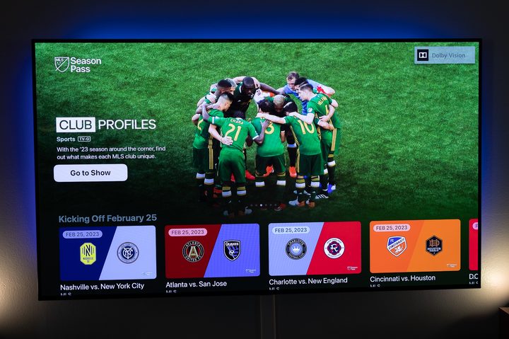 MLS Season Pass on a TV.